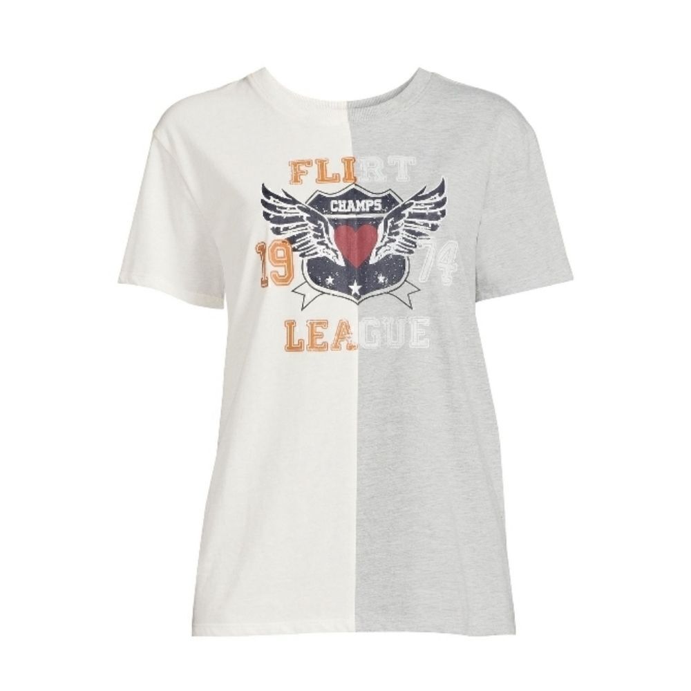 Women's Junior’s Short Sleeve 50/50 Top T-Shirt Size S